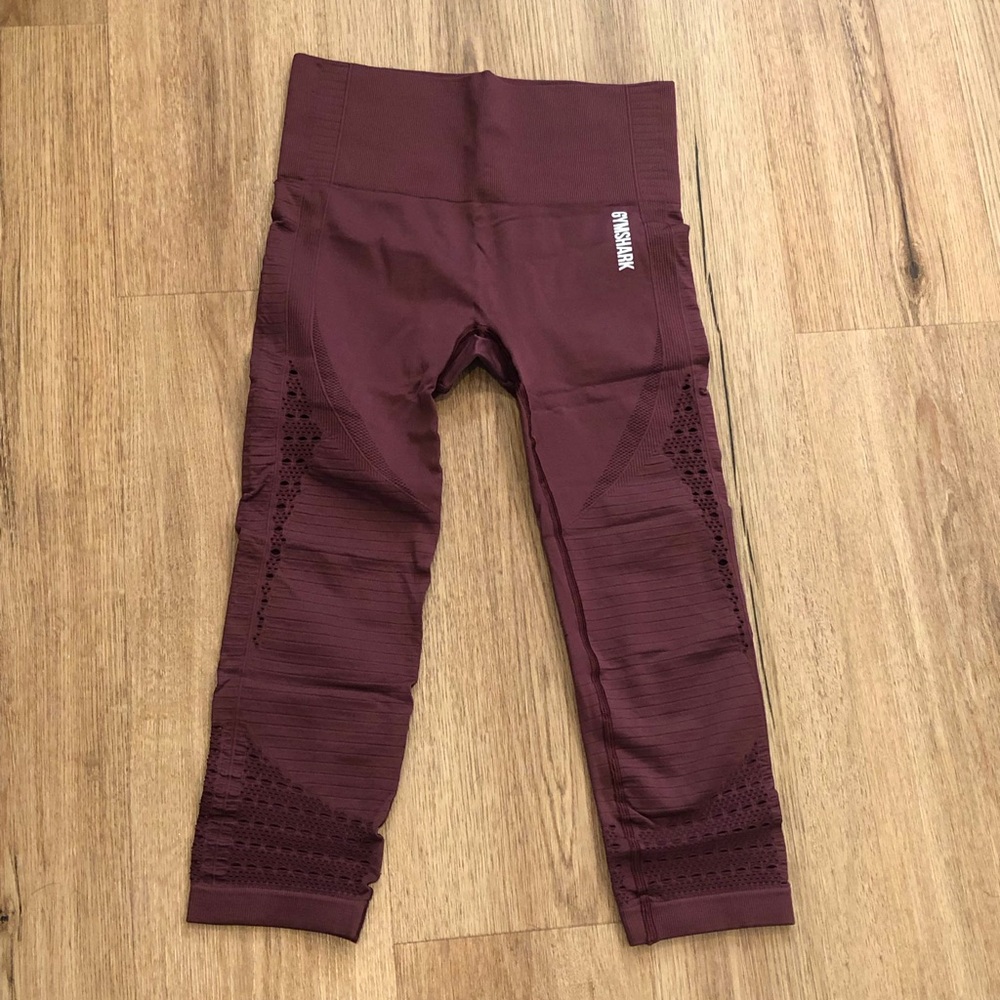 Gymshark Energy+ Seamless Cropped Leggings - Berry Red